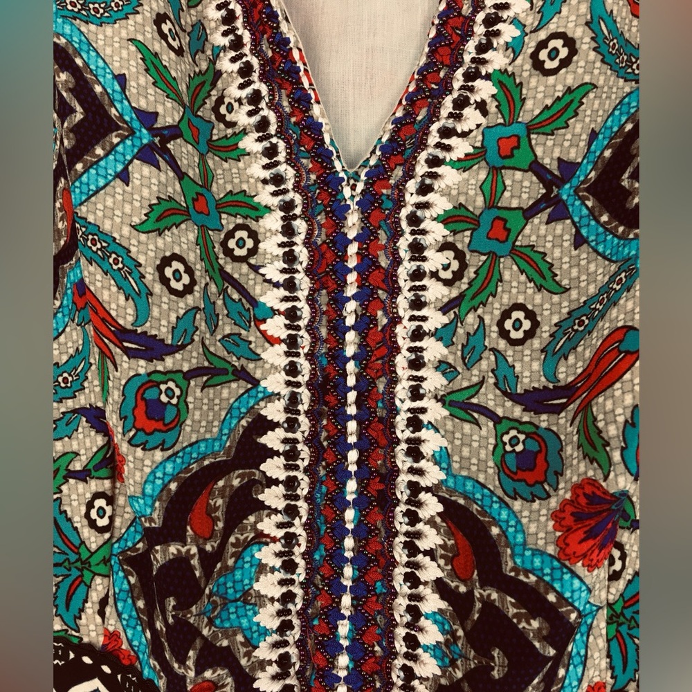 Anthropologie x Bhanuni by Jyoti Ronika Patterned Maxi Dress Multicolor Size M - Picture 10 of 16